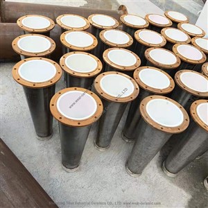 Tubo revestido de cerâmica de alumina