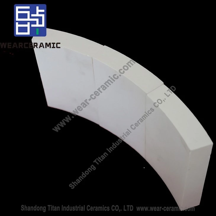 Curved ZTA Ceramc Tiles For Hopper And Pipe